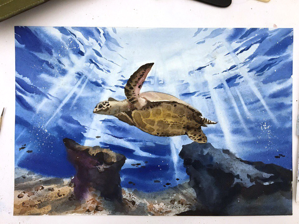 [Дарья Куцаева] Художник под водой_ Акварель_0.jpg